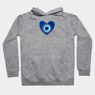 Evil Eye - Protection Rustic Heart Talisman Painting Hoodie